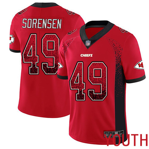 Youth Kansas City Chiefs 49 Sorensen Daniel Limited Red Rush Drift Fashion Nike NFL Jersey